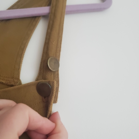 Reformation Fella Cotton Canvas Overalls Green Brown Size Small - Picture 9 of 10